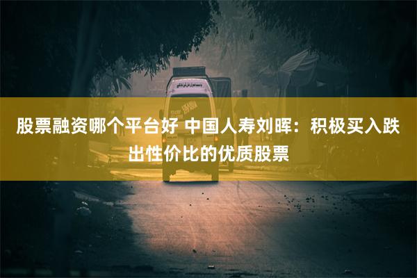 股票融资哪个平台好 中国人寿刘晖：积极买入跌出性价比的优质股票